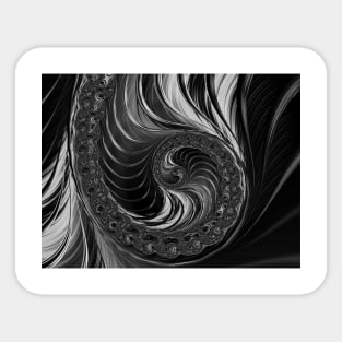 Cool Fractal Art Black and White Sticker